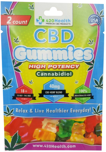 420 Health CBD Gummies 2 or 5 count 40mg (singles) High Potency Healthy Lifestyle