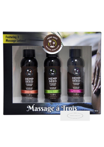 Earthly Body Hemp Seed Massage Lotion Gift Box (Three 2oz Massage Lotions)