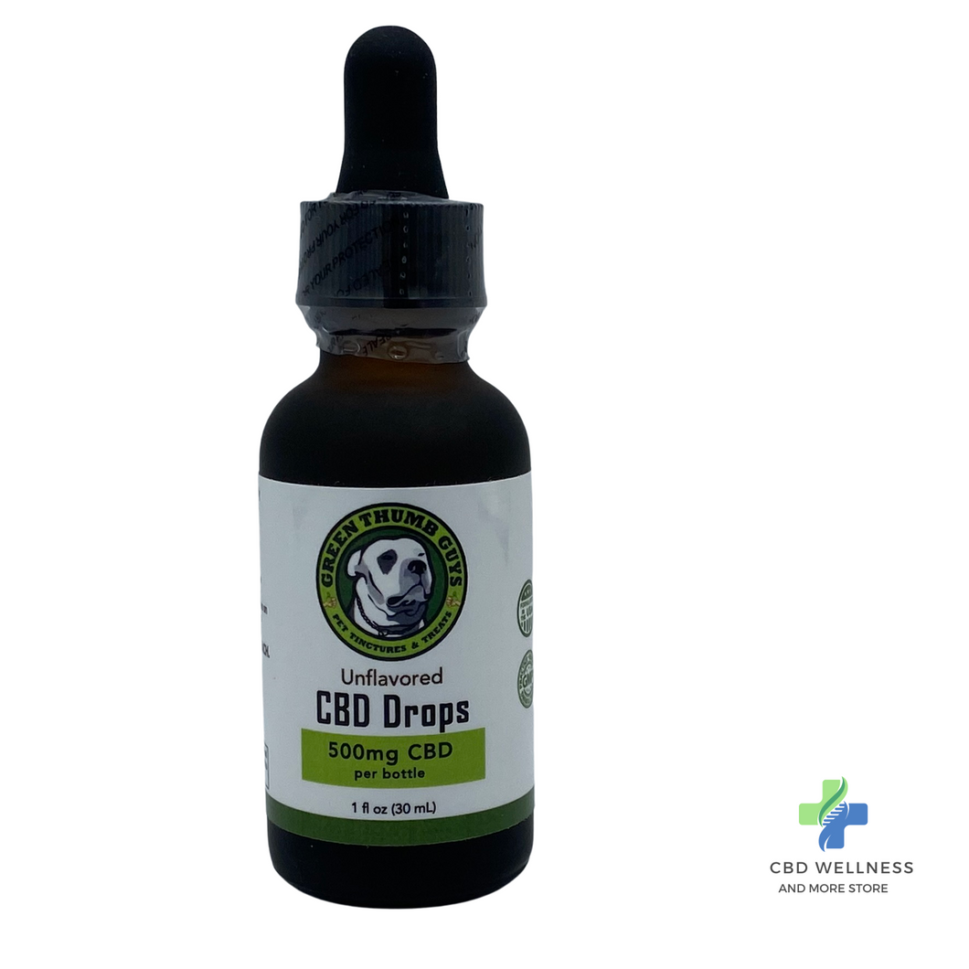 Green Thumb Guys Pet Care CBD Drops Unflavored 500mg Per Bottle