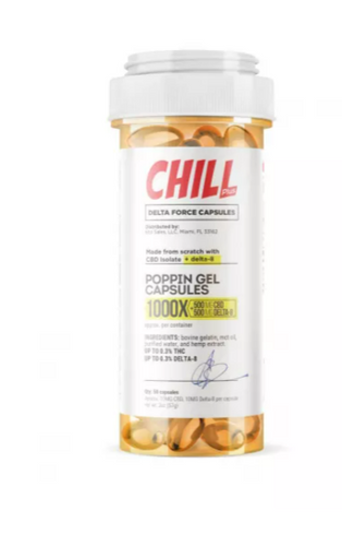 Chill Plus CBD Delta-8 THC Poppin Gel Capsules - 1000X