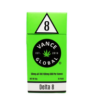 Load image into Gallery viewer, Vance Global Delta 8 THC Hemp Smokes 50MG D8 100MG CBD Carton 10 Packs