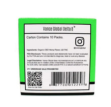 Load image into Gallery viewer, Vance Global Delta 8 THC Hemp Smokes 50MG D8 100MG CBD Carton 10 Packs