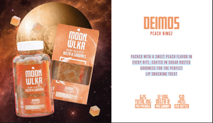 Moonwlkr Delta 8 Hemp Derived 625mg Gummies Deimos Peach Ringz 50 Pcs