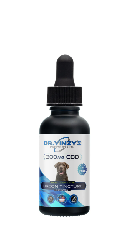 DR. YINZY'S CBD PET BROAD SPECTRUM MCT OIL T-FREE PET TINCTURE FOR DOGS BACON 30ML 300MG