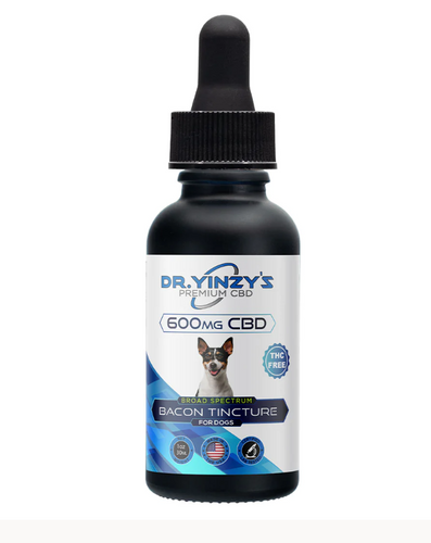 DR. YINZY'S CBD PET BROAD SPECTRUM MCT OIL T-FREE PET TINCTURE FOR DOGS BACON 30ML 600MG