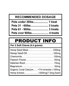 Dr. Yinzy's CBD Pet Treats Calming 16oz 1200mg