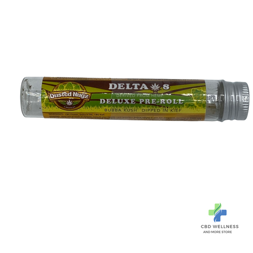 Dusted Nugz Deluxe Pre-Roll Delta 8 Bubba Kush Dipped In Kief - Single