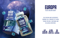 Load image into Gallery viewer, Moonwlkr Delta 8 Hemp Derived 625mg Gummies Europa Blue Dream Berry 50 Pcs