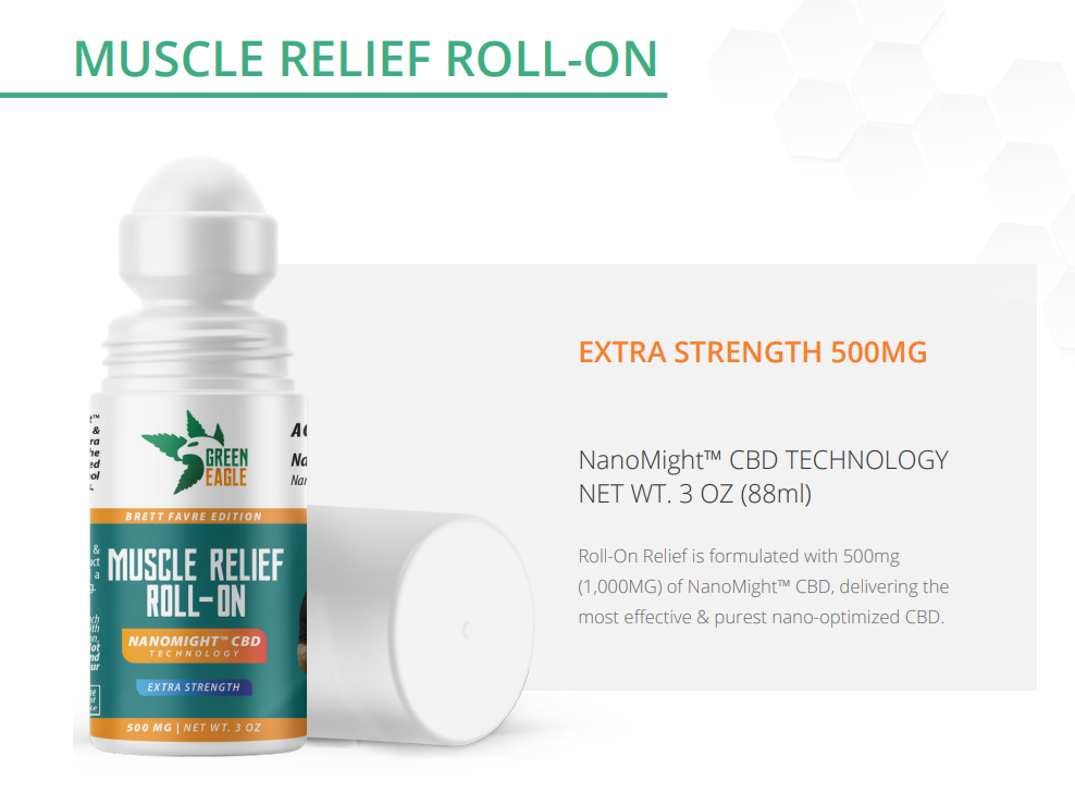 Green Eagle Brett Favre Edition Muscle Relief Roll On 500mg 3oz