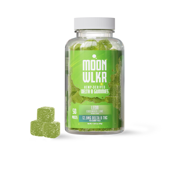 Moonwlkr Delta 8 CBD Hemp Gummies 625mg 50 ct Leda (Cucumber Lime)