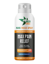 Load image into Gallery viewer, Green Eagle Brett Favre Edition Muscle Relief Nano Freeze Spray Max Pain Relief 500mg 3.4oz