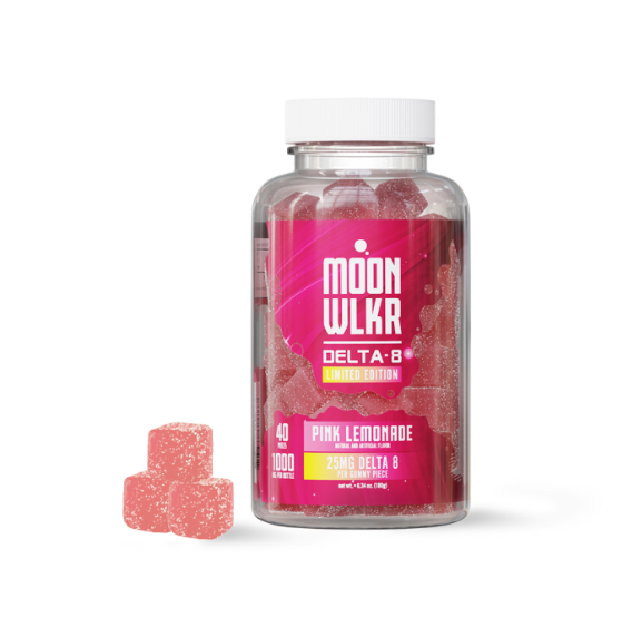 Moonwlkr Delta 8 Hemp Derived 625mg Gummies Miranda Pink Lemonade 50 Pcs