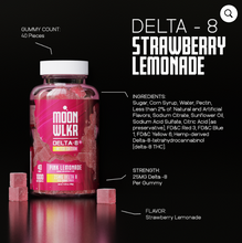 Load image into Gallery viewer, Moonwlkr Delta 8 Hemp Derived 625mg Gummies Miranda Pink Lemonade 50 Pcs