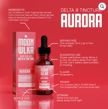 Load image into Gallery viewer, Moonwlkr Delta 8 CBD Tincture 1000mg 30ml Aurora Strawberry