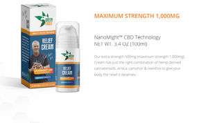 Green Eagle Brett Favre Edition Relief Cream NanoMight CBD Technology Extra Strength 1000MG 3.4 OZ