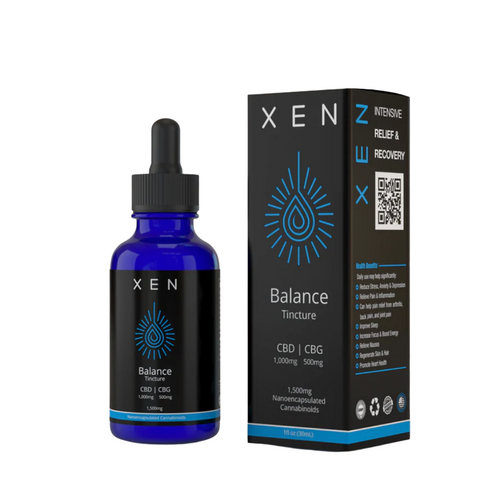 XEN Balance Tincture Drops 1000MG CBD 500MG CBG 30 ML (1 fl oz) Bottle