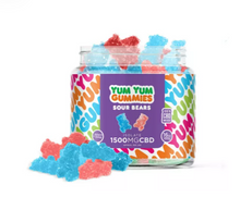 Load image into Gallery viewer, Yum Yum Gummies - CBD Isolate Sour Bears - 1500MG