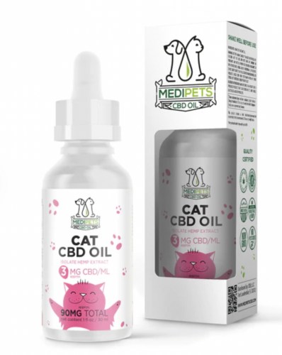 MediPets CBD Oil For Cats 90MG Total 1fl oz Bottle